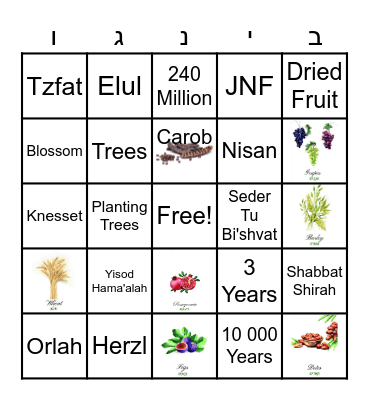 Tu Bishvat3 Bingo Card