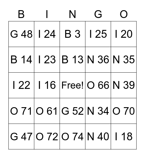 39er's Banquet Bingo Card