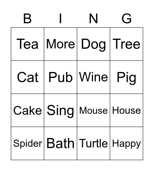 BSL Bingo Card