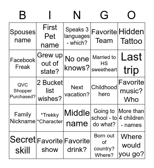 Christmas Bingo Card