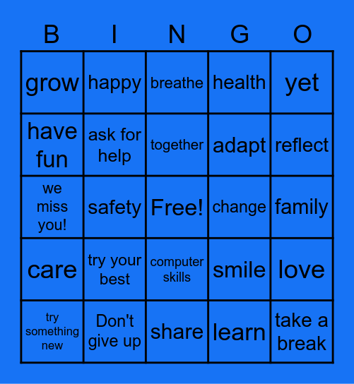 Positivity Bingo Card