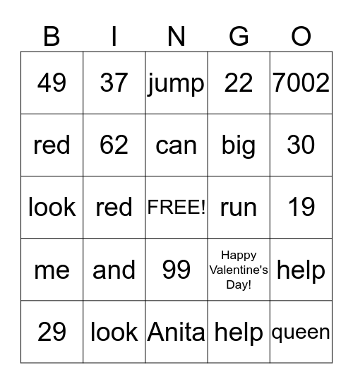 20's Bingo Card
