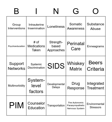 Which of the following is relevant when treating older clients? Bingo Card