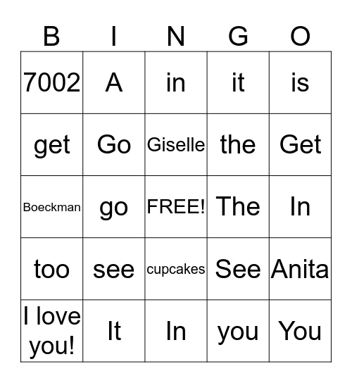 10's Bingo Card