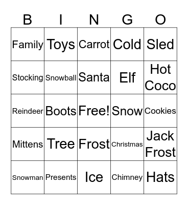 Christmas BINGO Card