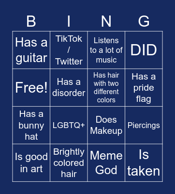 Alt (TikTok) Bingo Card