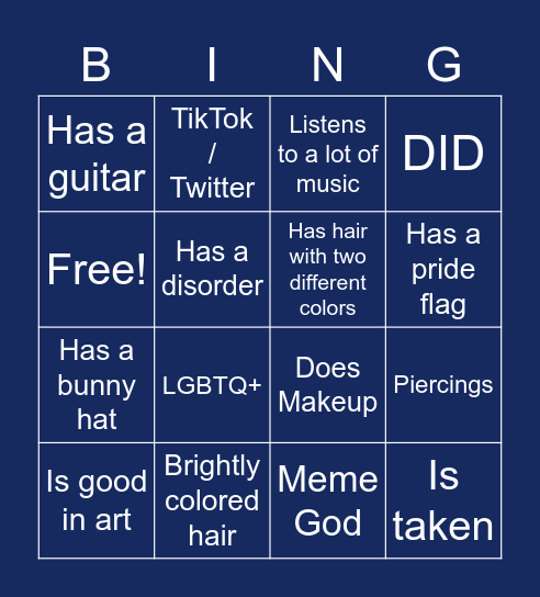 Alt (TikTok) Bingo Card