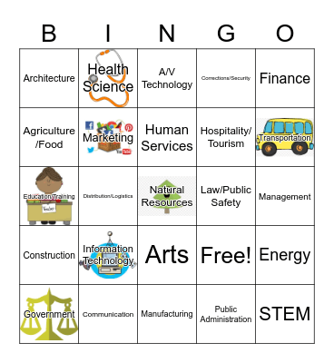 Career Clusters Bingo Card