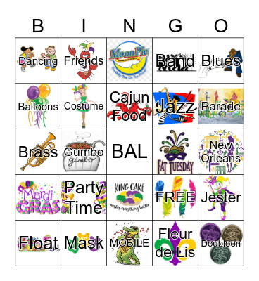 MARDI GRAS Bingo Card