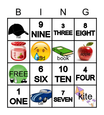 Numbers & Letters Bingo Card