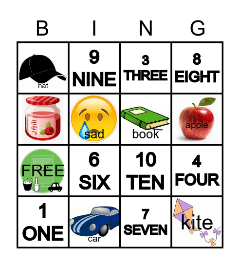 Numbers & Letters Bingo Card