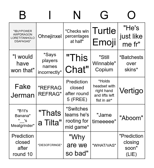 Ohnepixel Watchparty Bingo 2023 Bingo Card