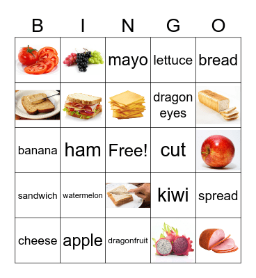 Making a Sandwich Bingo Card