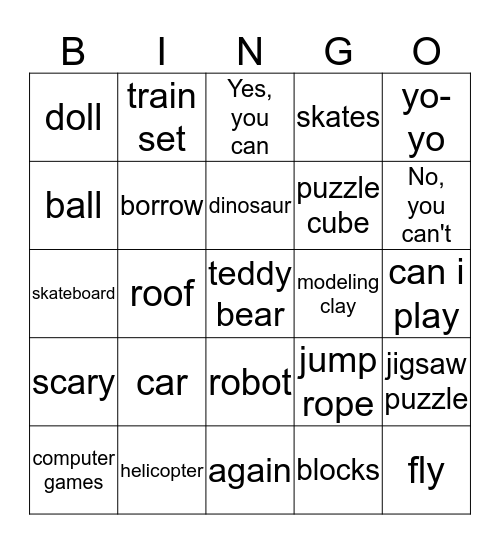 Classroom Bingo Card