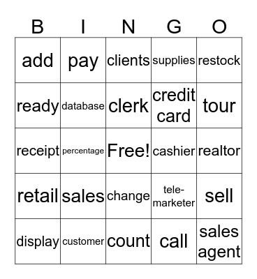 Sales and Retail Bingo Card