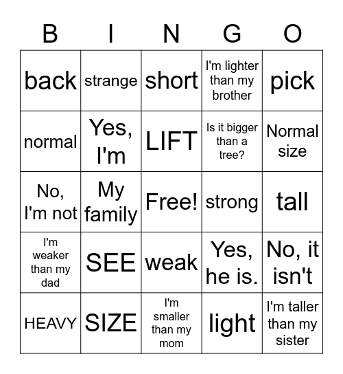 VI Bingo Card