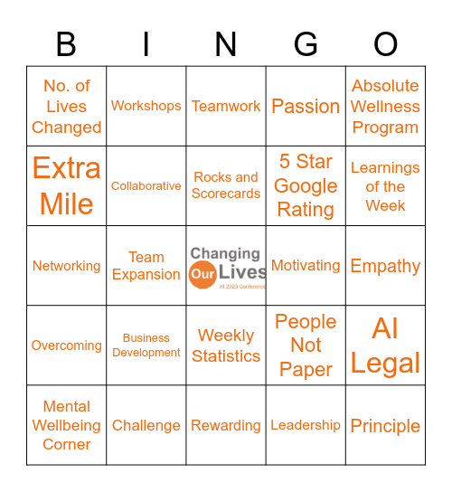 AI Conference 2023: Growth Bingo Card