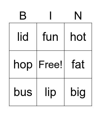 Jolly Phonics Group 3 BINGO Card