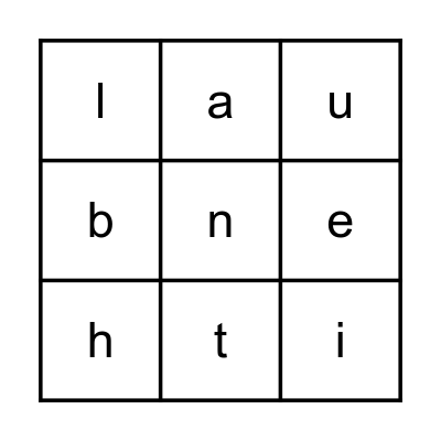 Initial Sounds Bingo Card