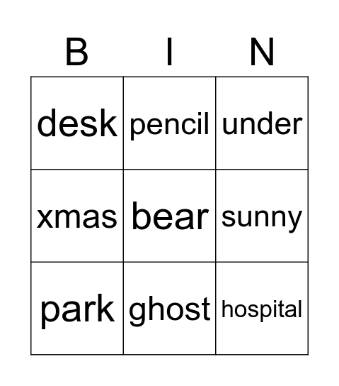 b3 Bingo Card