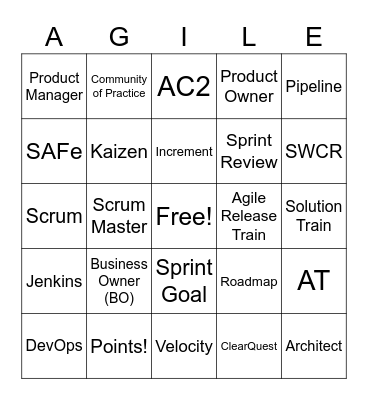 SAFe Bingo! Bingo Card