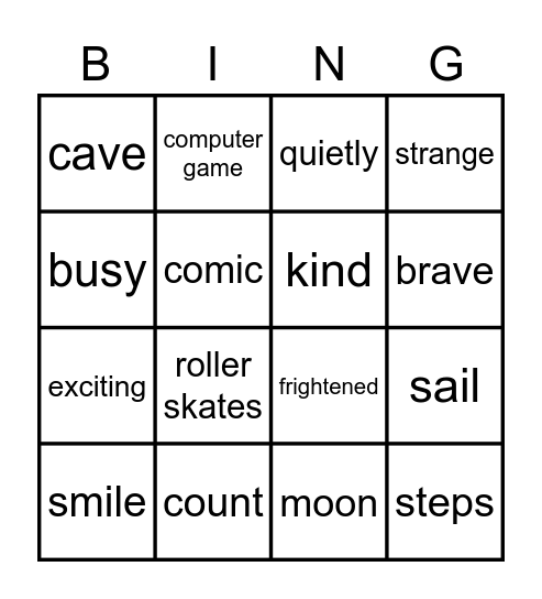 Storyfun unit 3 Bingo Card