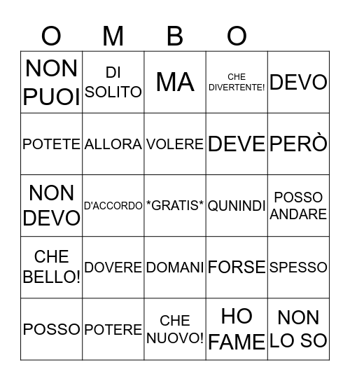 Chi è pronta per il natale? Bingo Card