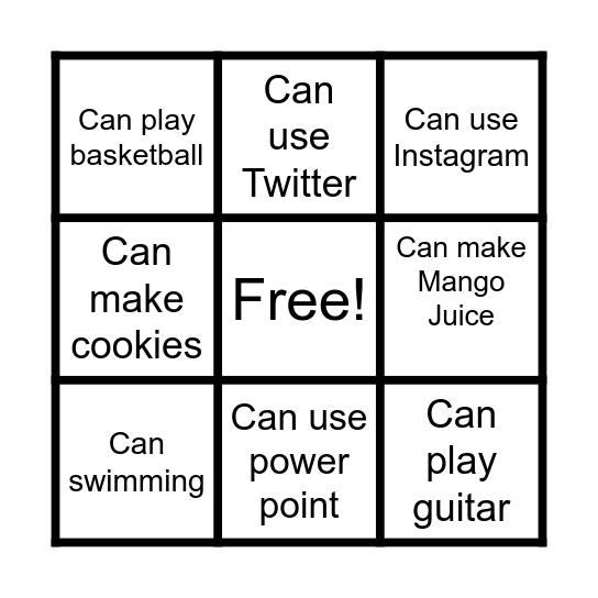 BINGO WITH ME! Bingo Card