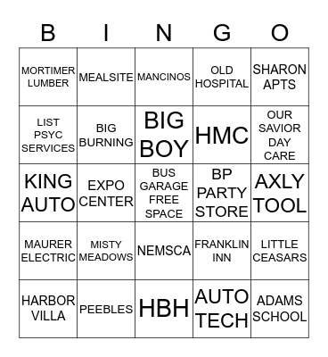 TAT BINGO Card