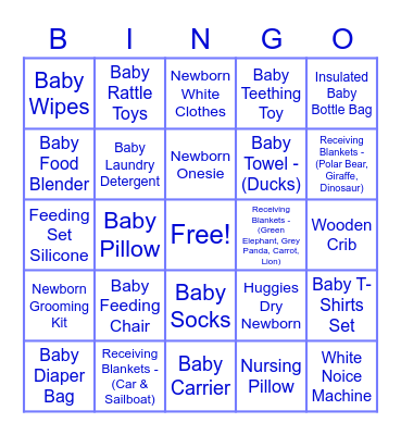 MILES' BABY SHOWER Bingo Card