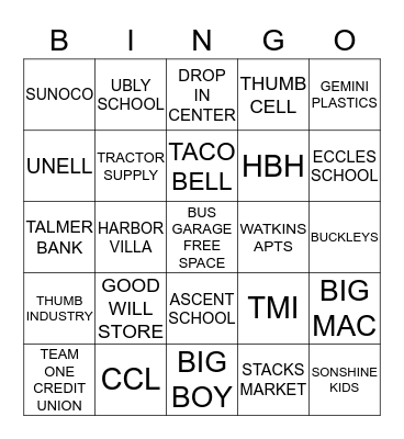 TAT BINGO Card