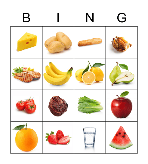 FOOD & BEVERAGES!!! Bingo Card