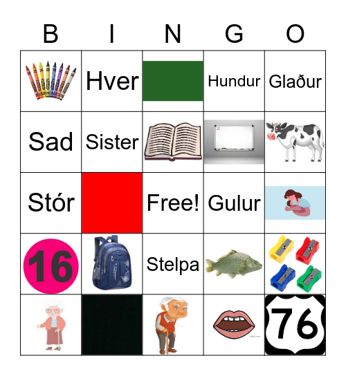 Íslenska Bingo Card