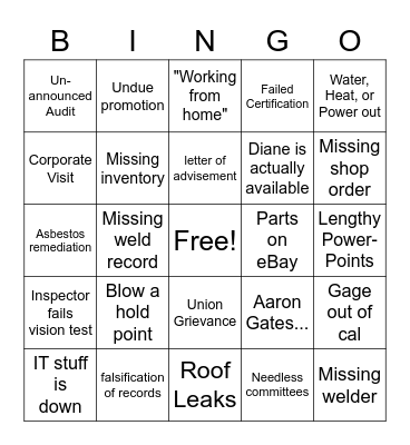 CIRCOR WARREN! Bingo Card