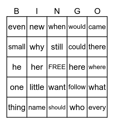 WIN Time Bingo Card