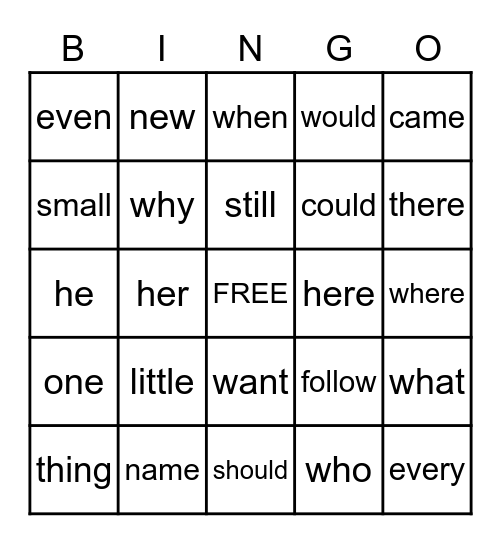 WIN Time Bingo Card