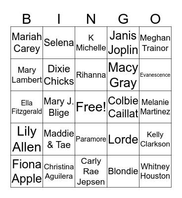 Girl Power Bingo! Bingo Card