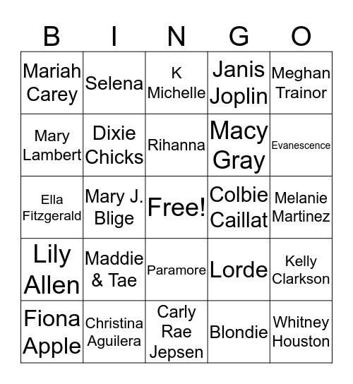 Girl Power Bingo! Bingo Card
