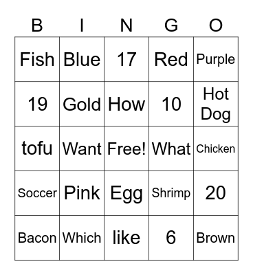 ASL BINGO Review Bingo Card