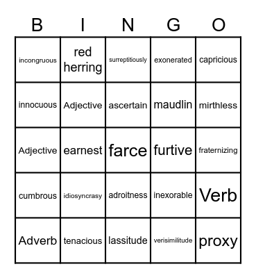 ATTWN Vocabulary Bingo Card