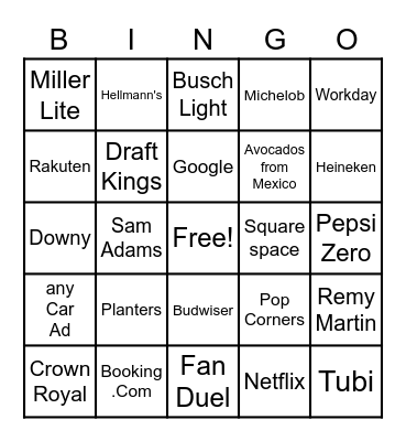 SUPERBOWL 57 BINGO Card