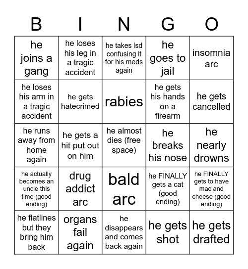 Weston Bingo Card