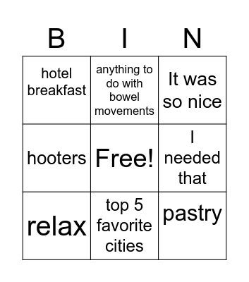 Michael Turner Bingo Card