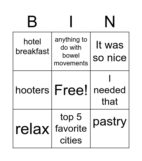 Michael Turner Bingo Card