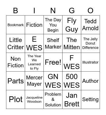 2nd Grade Library Bingo Card