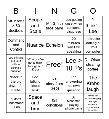 9C 9D BINGO Card