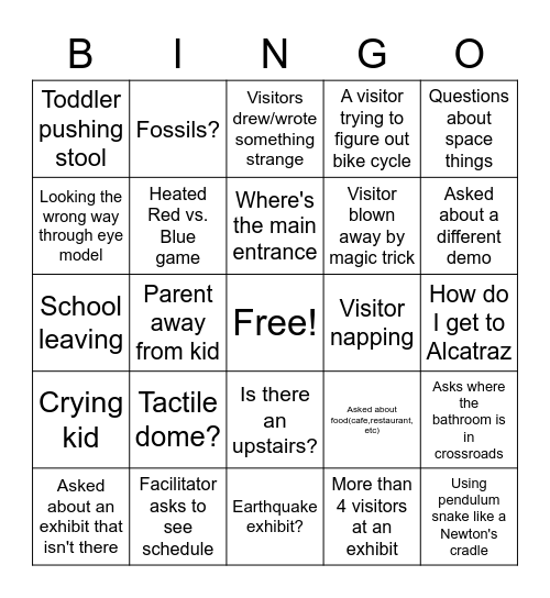 Floor Bingo Card