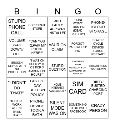 TECH QUESTIONS Bingo Card