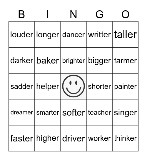 ER Bingo Card