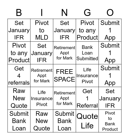 FRIDAY CHALLENGE 12/4/15 Bingo Card